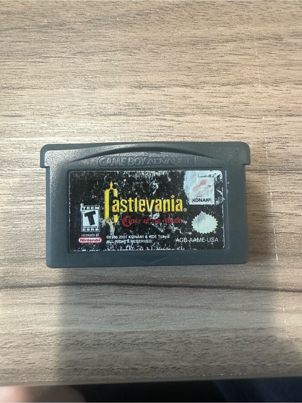 Castlevania Circle of The Moon Game Boy Advance Cartridge - Black/Yellow Label
